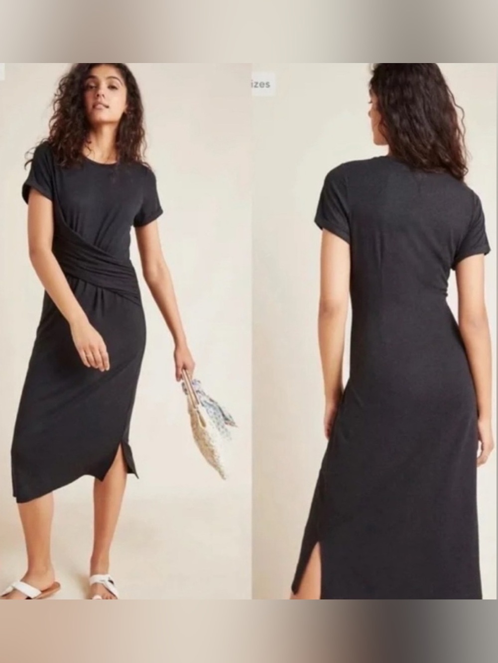 Anthropologie short sleeve Knit Dress. Women’s size XL. Washed black.